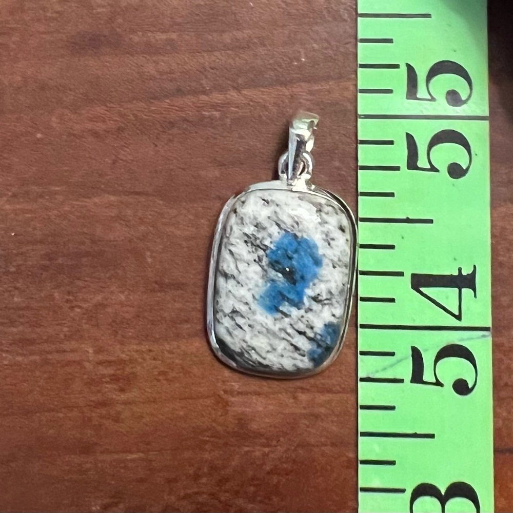 K2 Jasper / Azurite Granite Pendant | 925 Sterling Silver Crown Chakra NEW #552 - Picture 6 of 6